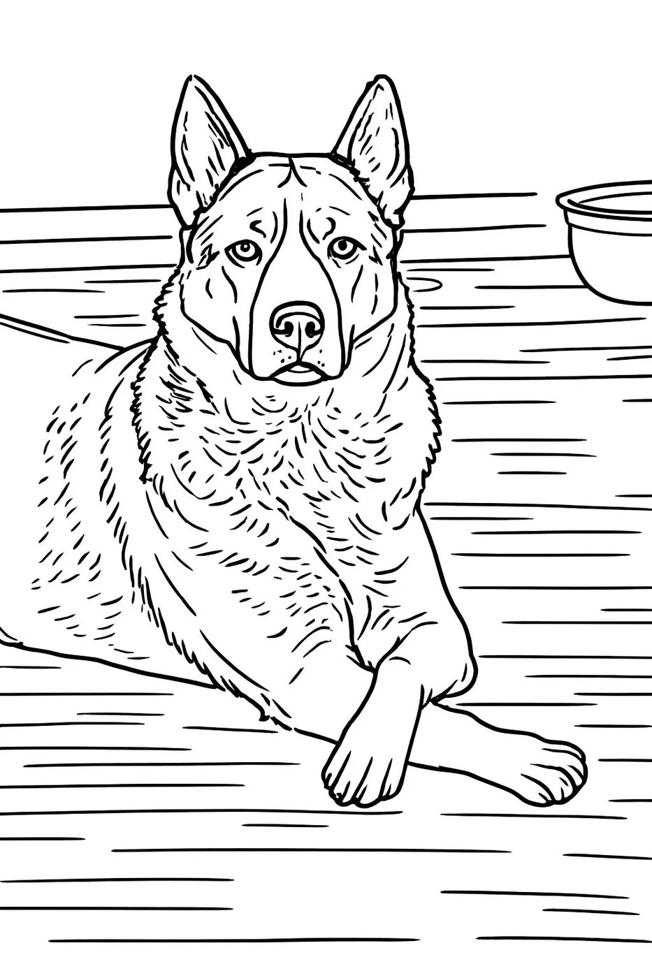 Line drawing inspired by A beloved family dog