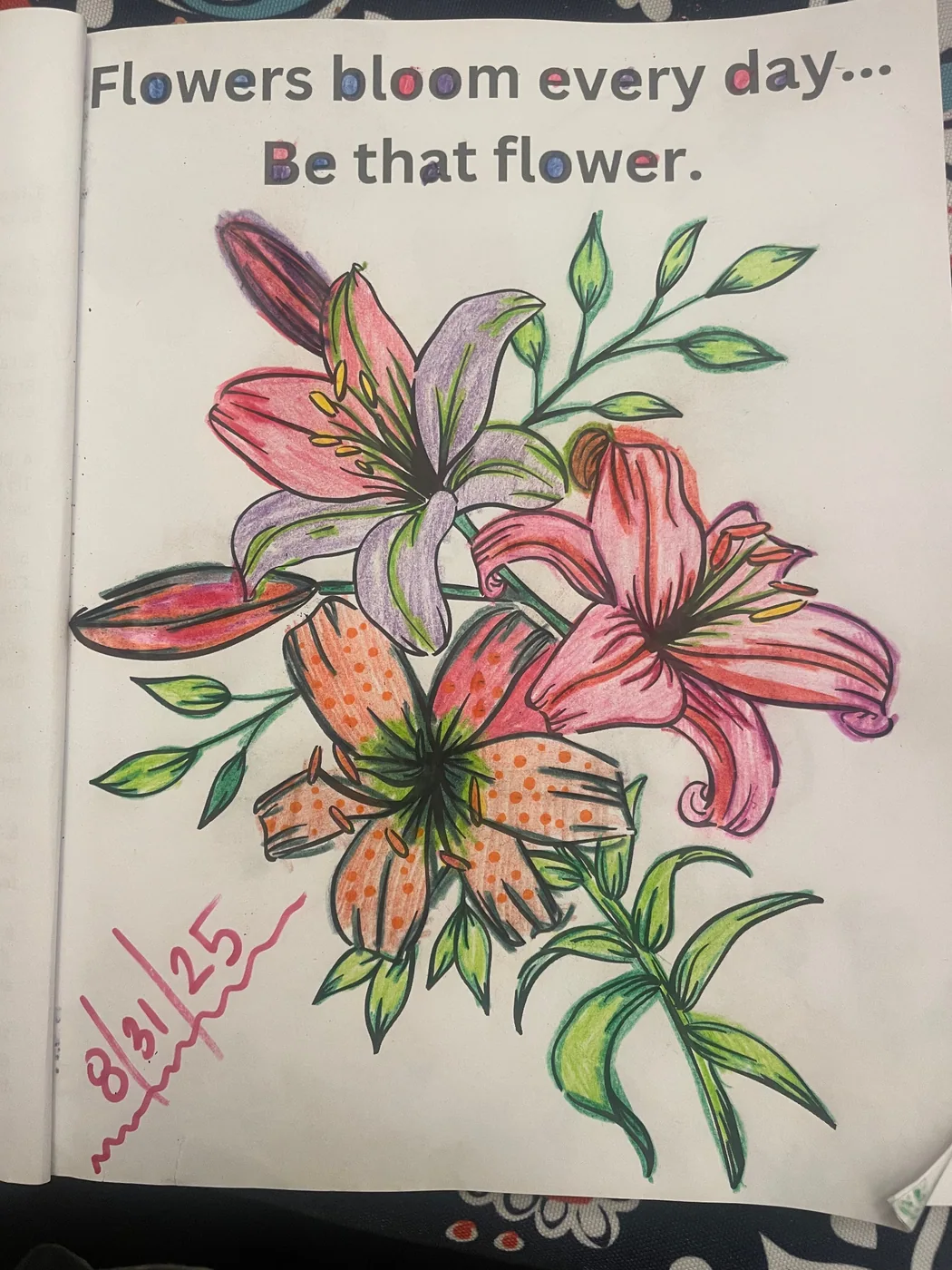 Colored inspirational flowers