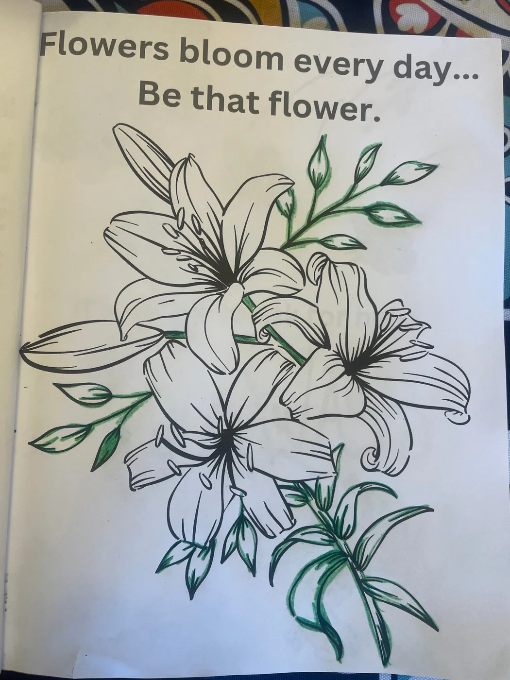 Uncolored Be that flower page