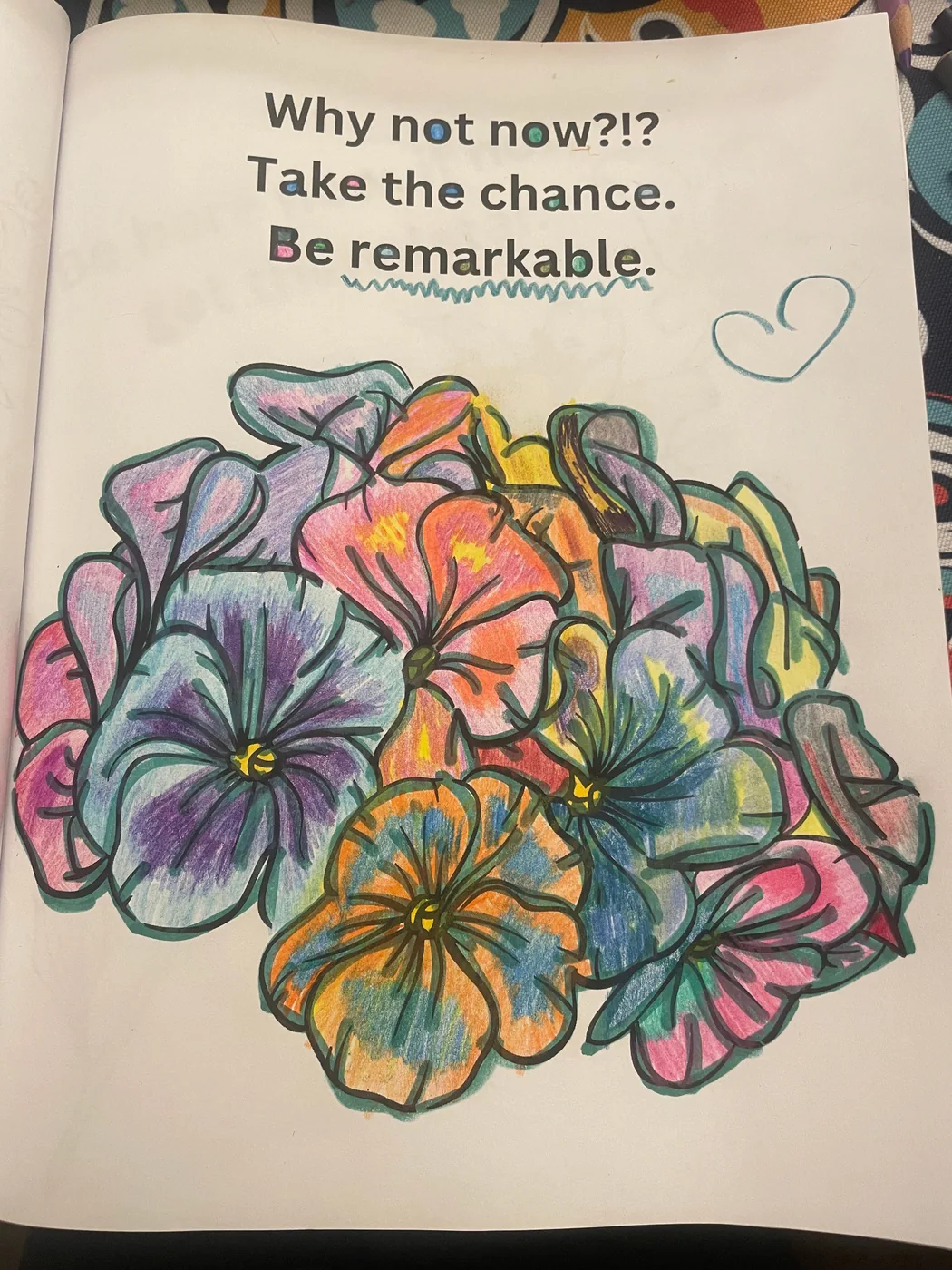 Colored floral artwork